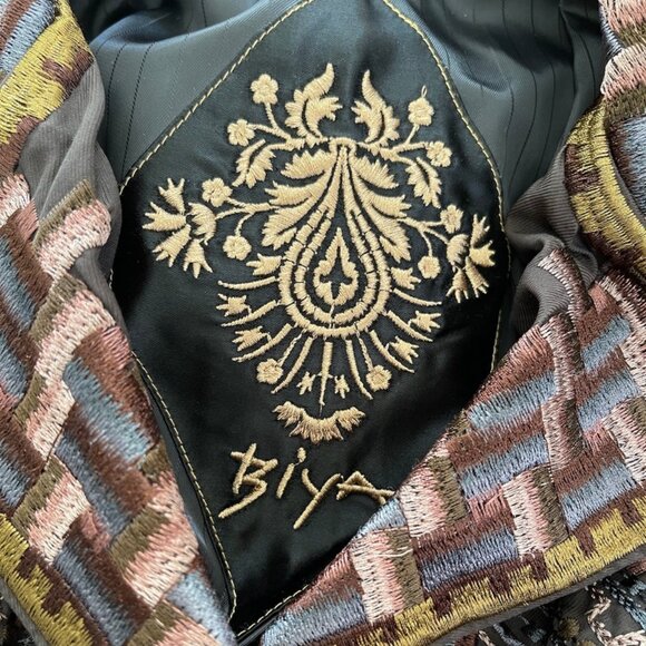 JOHNNY WAS Biya Metallic Embroidered Studded Lined Jacket: NWOT! XS (Runs Large) - Picture 5 of 8